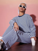 Women Navy & White Stripe Top With Lounge Pants